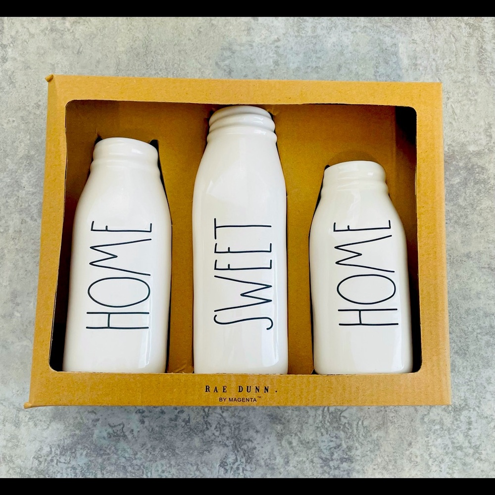 Home sweet home Rae Dunn vase set